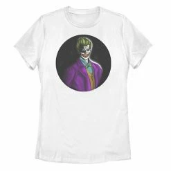 Licensed Character Juniors' DC Fandome The Joker Dark Circle Portrait Tee Athletic Heather -Licensed Character Shop unnamed file 33691