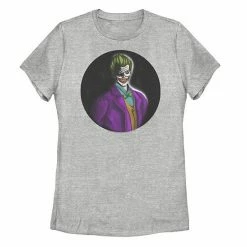 Licensed Character Juniors' DC Fandome The Joker Dark Circle Portrait Tee Athletic Heather -Licensed Character Shop unnamed file 33692