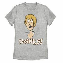 Licensed Character Juniors' Scooby-Doo Shaggy Scared Zoinks Portrait Tee Athletic Heather -Licensed Character Shop unnamed file 33694
