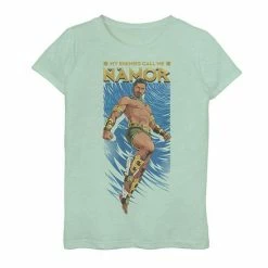 Licensed Character Girls 7-16 Marvel Wakanda Forever My Enemies Call Me Namor Animated Portrait Graphic Tee Mint
