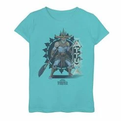 Licensed Character Girls 7-16 Marvel Wakanda Forever Attuma Circle Center Portrait Graphic Tee White