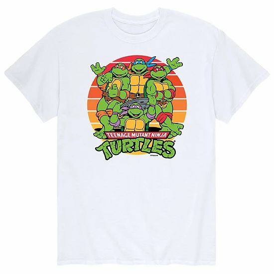 Licensed Character Men's Teenage Mutant Ninja Turtles Retro Sunset Tee White 5 Licensed Character Men's Teenage Mutant Ninja Turtles Retro Sunset Tee White - Image 3