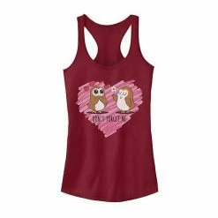 Licensed Character Juniors' Star Wars Valentines Don't Porget Me Sketch Heart Tank Top Indigo