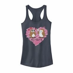Licensed Character Juniors' Star Wars Valentines Don't Porget Me Sketch Heart Tank Top Indigo -Licensed Character Shop unnamed file 33731