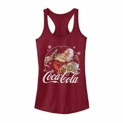 Licensed Character Juniors' Coca-Cola Vintage Relaxing Santa Christmas Graphic Tank Scarlet 7 Licensed Character Juniors' Coca-Cola Vintage Relaxing Santa Christmas Graphic Tank Scarlet -Licensed Character Shop unnamed file 33764
