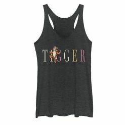 Licensed Character Juniors' Disney Winnie The Pooh Tigger Name Title Tank Black Heather -Licensed Character Shop unnamed file 33783