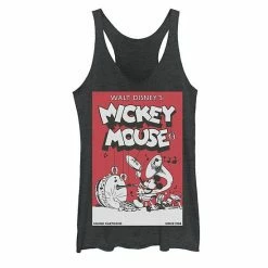 Licensed Character Juniors' Disney Mickey Mouse Musical Retro Comic Tank Black