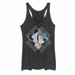 Licensed Character Juniors' Disney Mickey Mouse Hoodie Portrait Tank Black Heather