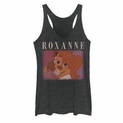 Licensed Character Juniors' Disney A Goofy Movie Roxanne Portrait Tank Black Heather