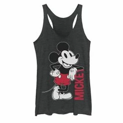 Licensed Character Juniors' Disney Mickey Mouse Vintage Mickey Outline Tank Black