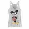 Licensed Character Juniors' Disney Mickey Mouse Vintage Mickey Pose Tank White Heather -Licensed Character Shop unnamed file 33820