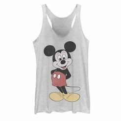 Licensed Character Juniors' Disney Mickey Mouse Vintage Mickey Pose Tank White Heather -Licensed Character Shop unnamed file 33822
