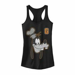 Licensed Character Juniors' Disney Goofy Varsity Letter Face Portrait Tank Black -Licensed Character Shop unnamed file 33855