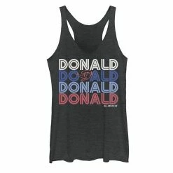 Licensed Character Juniors' Disney Donald Duck Head Name Stack Tank Black