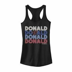 Licensed Character Juniors' Disney Donald Duck Head Name Stack Tank Black -Licensed Character Shop unnamed file 33858