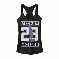 Licensed Character Juniors' Disney Mickey Mouse #28 Mickey Silhouette Tank Black -Licensed Character Shop unnamed file 33861