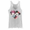 Licensed Character Juniors' Disney Mickey Minnie Heart Group Shot Tank White Heather