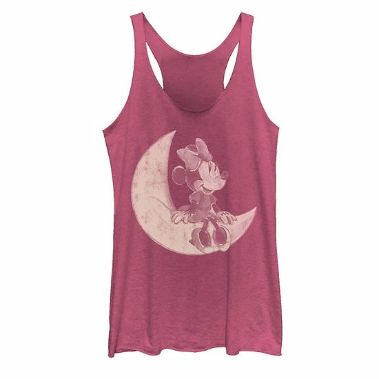 Licensed Character Juniors' Disney Mickey Minnie On The Moon Tank Scarlet 4 Licensed Character Juniors' Disney Mickey Minnie On The Moon Tank Scarlet - Image 2