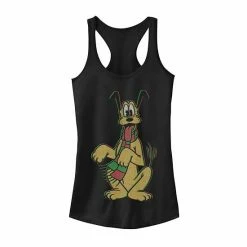 Licensed Character Juniors' Disney's Pluto Christmas Style Portrait Tank Top Black Heather -Licensed Character Shop unnamed file 33890