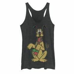 Licensed Character Juniors' Disney's Pluto Christmas Style Portrait Tank Top Black Heather -Licensed Character Shop unnamed file 33891