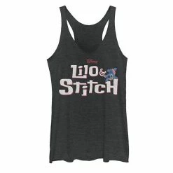 Licensed Character Juniors' Disney Lilo & Stitch Classic Logo Stitch Graphic Tank Black -Licensed Character Shop unnamed file 33896