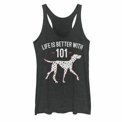 Licensed Character Juniors' Disney 101 Dalmatians Life Is Better With Dogs Graphic Tank Black -Licensed Character Shop unnamed file 33899