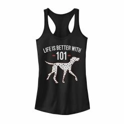 Licensed Character Juniors' Disney 101 Dalmatians Life Is Better With Dogs Graphic Tank Black -Licensed Character Shop unnamed file 33900