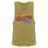 Licensed Character Juniors' Disney Aladdin Genie Greetings From Agrabah Post Card Muscle Tank Top Gold Heather -Licensed Character Shop unnamed file 33910