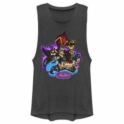 Licensed Character Juniors' Disney Aladdin Jafar Genie Jasmine Art Muscle Tank Top Denim Heather -Licensed Character Shop unnamed file 33920