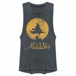 Licensed Character Disney's Aladdin Juniors' Magic Carpet Ride Muscle Tee Denim Heather -Licensed Character Shop unnamed file 33924