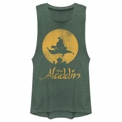 Licensed Character Disney's Aladdin Juniors' Magic Carpet Ride Muscle Tee Denim Heather -Licensed Character Shop unnamed file 33925