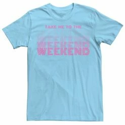 Alternative view of Licensed Character Men's Take Me To The Weekend Text Fade Tee White