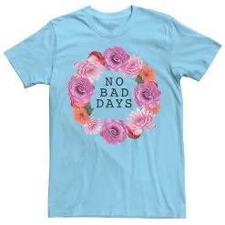 Licensed Character Men's No Bad Days Flower Wreath Tee Light Blue -Licensed Character Shop unnamed file 33961