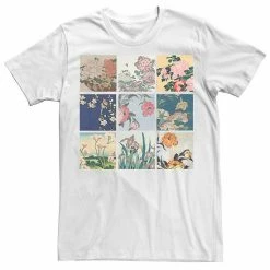 Licensed Character Men's Katsushika Hokusai Floral Photo Tee Light Blue -Licensed Character Shop unnamed file 33963
