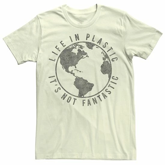 Licensed Character Men's Life In Plastic Its Not Fantastic Earth Tee Light Blue 4 Licensed Character Men's Life In Plastic Its Not Fantastic Earth Tee Light Blue - Image 2