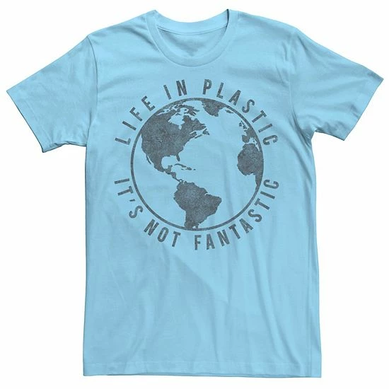 Licensed Character Men's Life In Plastic Its Not Fantastic Earth Tee Light Blue 5 Licensed Character Men's Life In Plastic Its Not Fantastic Earth Tee Light Blue - Image 3