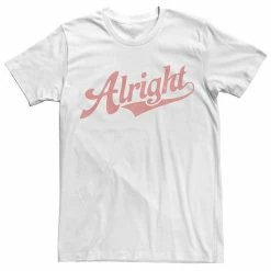 Licensed Character Men's Alright Baseball Style Font Tee White -Licensed Character Shop unnamed file 33973