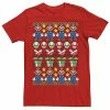 Licensed Character Men's Nintendo Super Mario Character Stack Ugly Christmas Sweater Style Tee Red -Licensed Character Shop unnamed file 33983