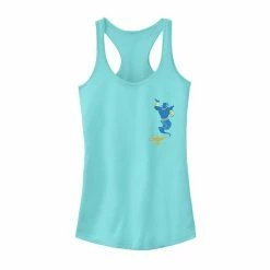 Licensed Character Juniors' Disney's Aladdin Genie Lamp Left Chest Pocket Tank Top Black -Licensed Character Shop unnamed file 34033