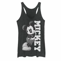 Licensed Character Juniors' Disney Mickey Mouse Leaning On Name Tank Black Heather -Licensed Character Shop unnamed file 34055