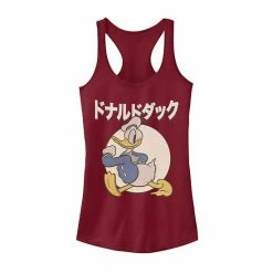Licensed Character Juniors' Disney Donald Duck Kanji Circle Portrait Tank Red Heather