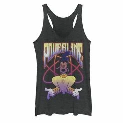 Licensed Character Juniors' Disney A Goofy Movie Powerline Portrait Tank Black Heather