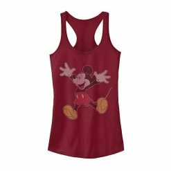 Licensed Character Juniors' Disney Mickey Mouse Jumping For Joy Portrait Tank Scarlet