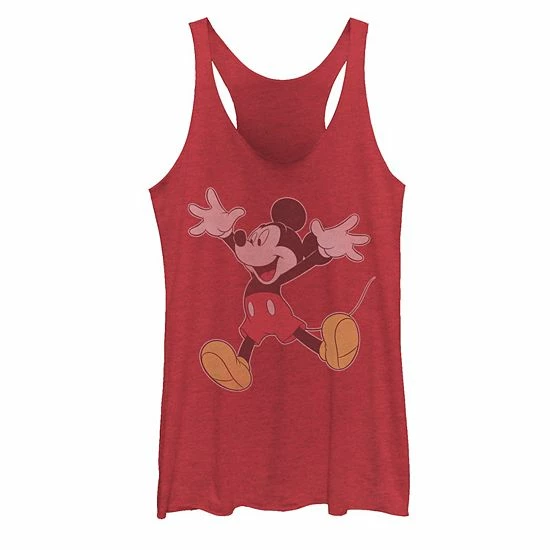 Licensed Character Juniors' Disney Mickey Mouse Jumping For Joy Portrait Tank Scarlet 4 Licensed Character Juniors' Disney Mickey Mouse Jumping For Joy Portrait Tank Scarlet - Image 2