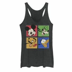 Licensed Character Juniors' Disney Mickey And Friends Laughing Panels Tank Black