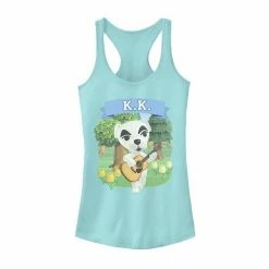 Licensed Character Juniors' Animal Crossing New Horizons K.K. Slider Island Portrait Tank Top White Heather