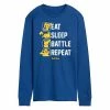 Licensed Character Men's Pokémon Eat Sleep Battle Repeat Long Sleeve Tee Royal Blue -Licensed Character Shop unnamed file 3410