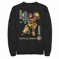 Licensed Character Men's Nintendo Nintendo Metriod Samus Aran Kneel Blaster Detailed Graphic Fleece Pullover Charcoal Heather -Licensed Character Shop unnamed file 34100