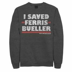 Licensed Character Men's I Saved Ferris Bueller Sweatshirt Charcoal Heather -Licensed Character Shop unnamed file 34107