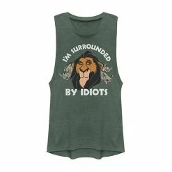 Licensed Character Juniors Lion King Scar Surrounded By Idiots Muscle Shirt Gold Heather -Licensed Character Shop unnamed file 34113